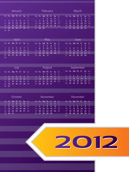 Abstract 2012 calendar design — Stock Vector