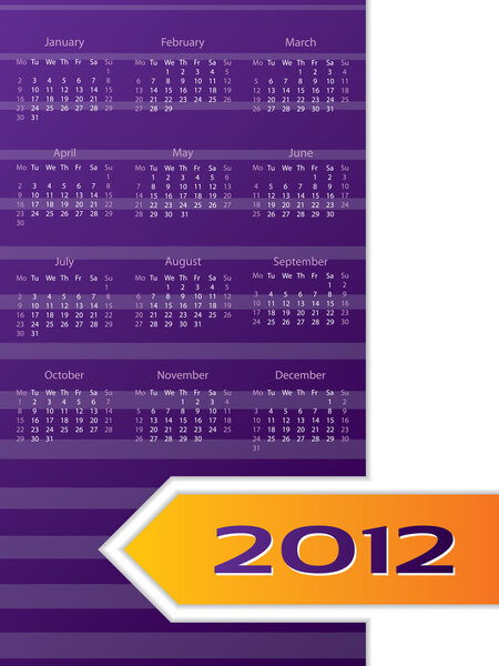 Abstract 2012 calendar design
