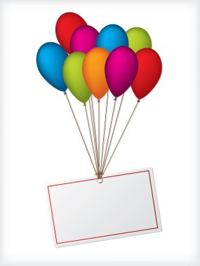 Birthday ballons with editable white label clipart