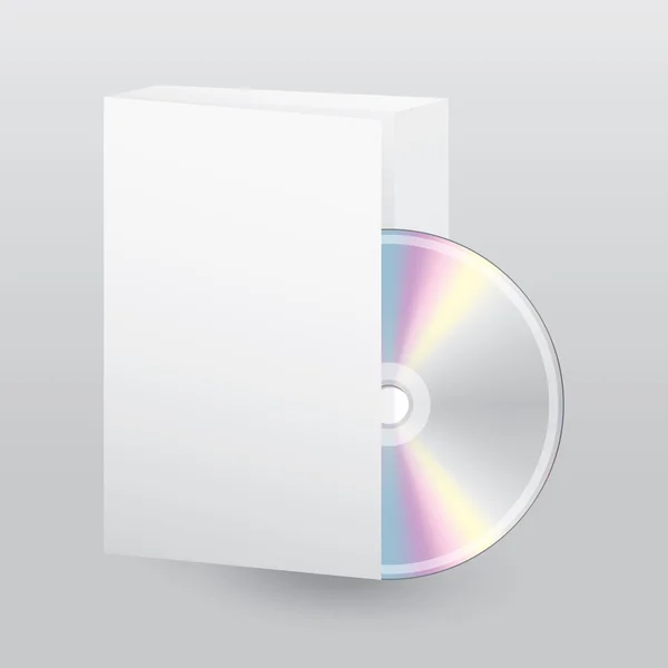 空のディスクを持つ空白のオープン ボックス — ストックベクタ