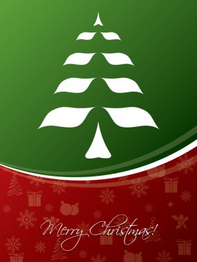 Red & green christmas greeting card design clipart