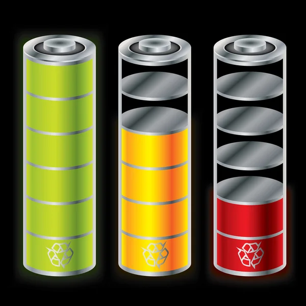 Набор значков батареи — стоковый вектор