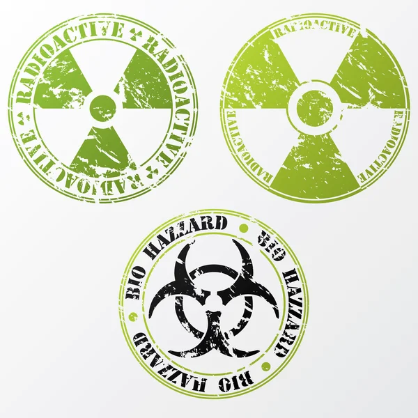 Bio hazard och radioaktiva stämpel set — Stock vektor