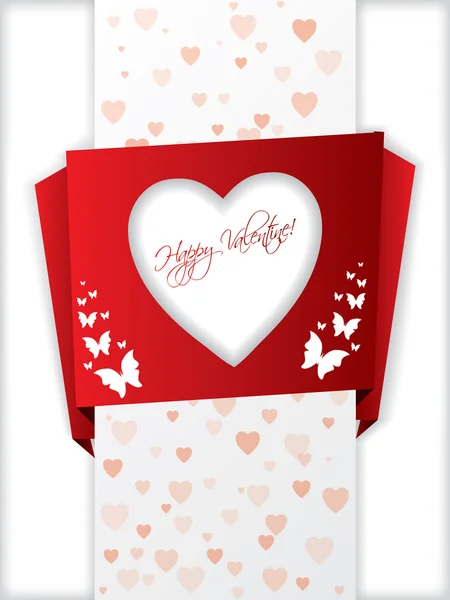 折り紙のバレンタイン — ストックベクタ