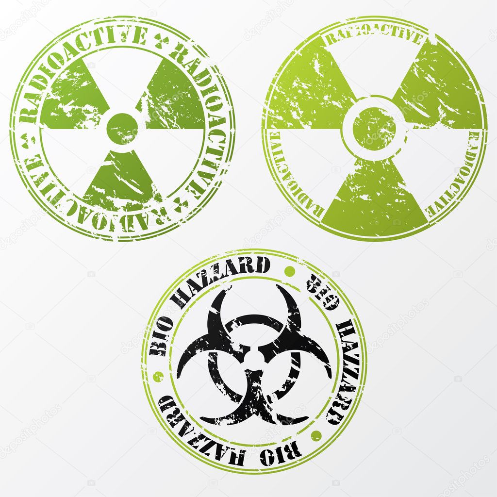 Bio hazard and radioactive stamp set