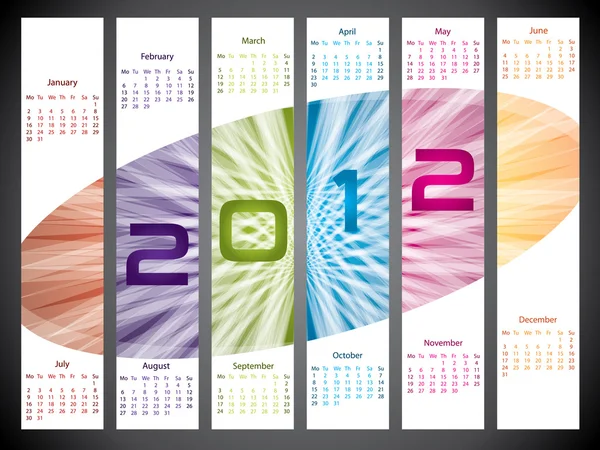 2012 naptár-látványtervre tele — Stock Vector