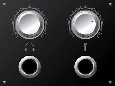 Volume knobs for headphones and or microphone clipart