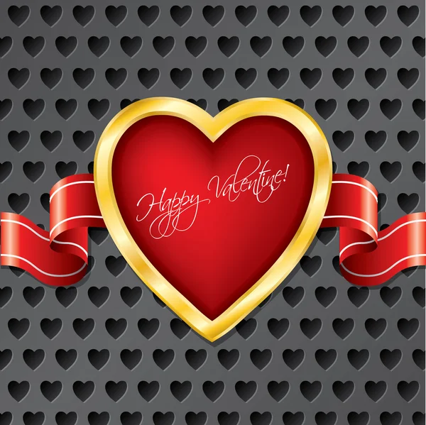 Corazón de San Valentín con cinta — Archivo Imágenes Vectoriales