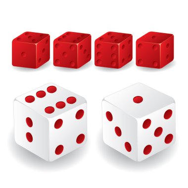 Red and white dice set clipart