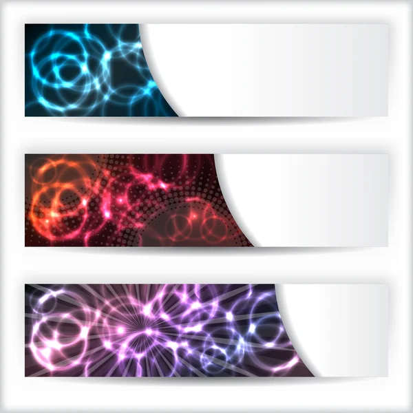 Abstract banner set with plasma effect — Wektor stockowy
