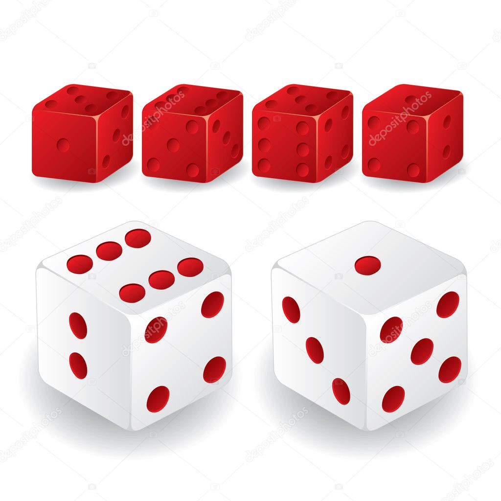 Red and white dice set