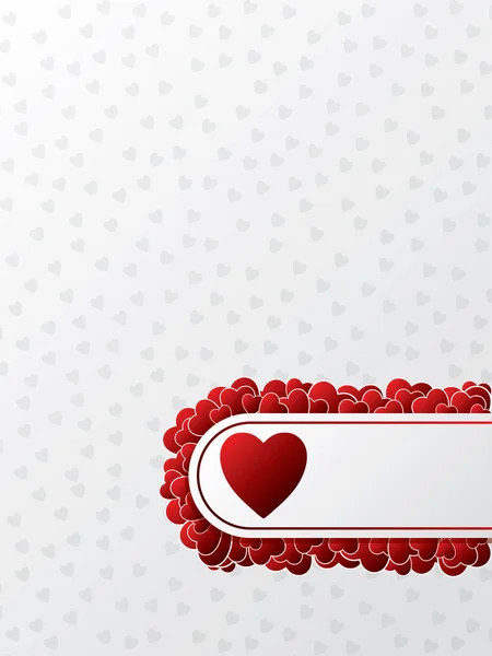Valentinstag-Grußkarte mit roten Herzen — Stockvektor
