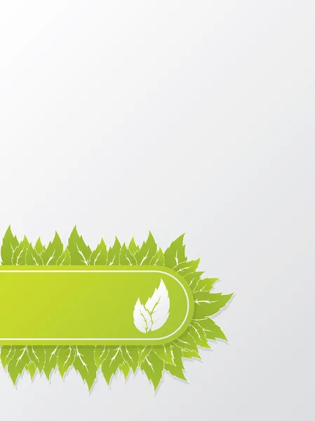Σχέδιο αφηρημένη οικολογική φυλλάδιων με πράσινα φύλλα — Διανυσματικό Αρχείο