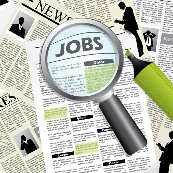 Op zoek naar een baan — Stockvector