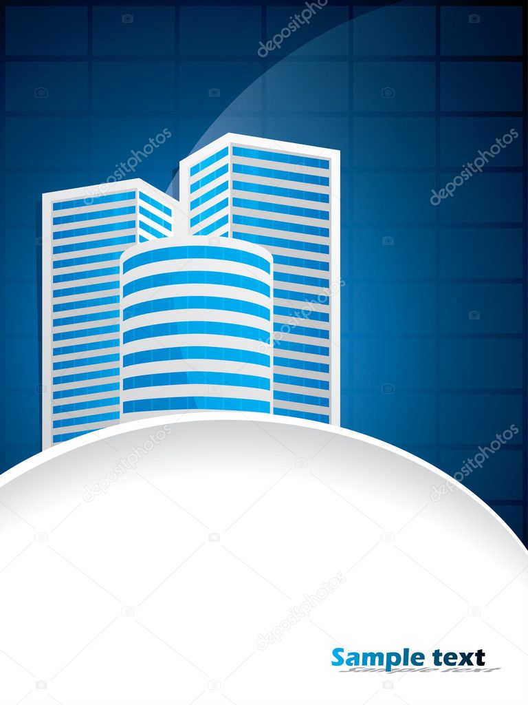 Business brochure with building