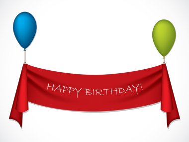 Happy birthday ribbon clipart