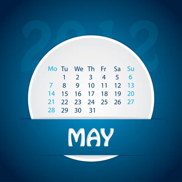 Mai 2012 Etikettenkalender — Stockvektor