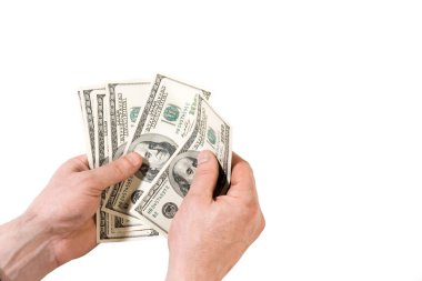 Dollars in the hands clipart