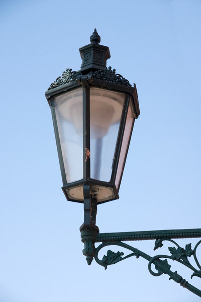 Street lantern with blue sky background