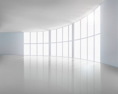 Empty white interior. clipart