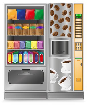 Vending coffee and sneck is a machine clipart