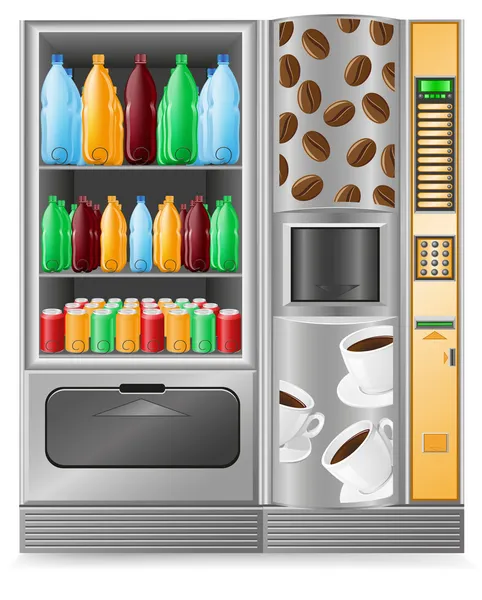 커피와 물 자동 판매기는 기계 — 스톡 벡터