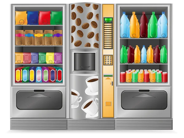 Vending coffee snack and water is a machine — Stock Vector