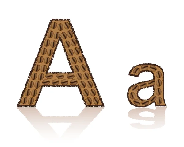Lettre A est faite grains de café vecteur illustration — Image vectorielle