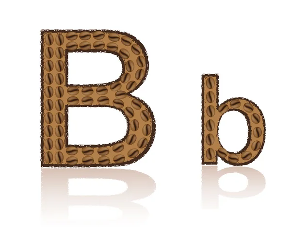 Буква B выполнена из зерна векторной иллюстрации кофе — стоковый вектор