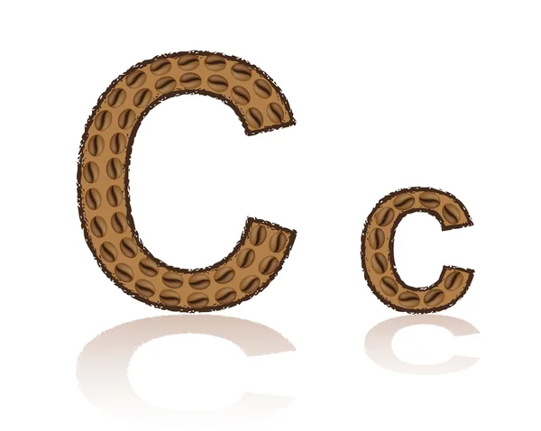 Bokstaven c görs korn av kaffe vektor illustration — Stock vektor