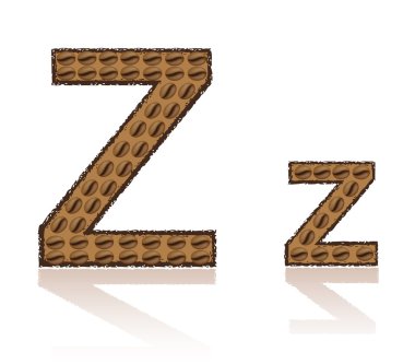 Letter Z is made grains of coffee vector illustration