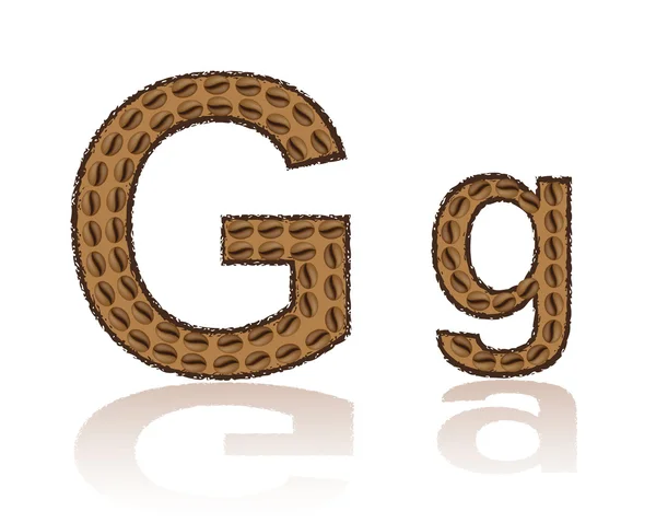 Буква G выполнена из зерна векторной иллюстрации кофе — стоковый вектор