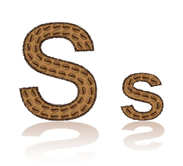 字母 s 是由谷物的咖啡矢量图 — 图库矢量图片