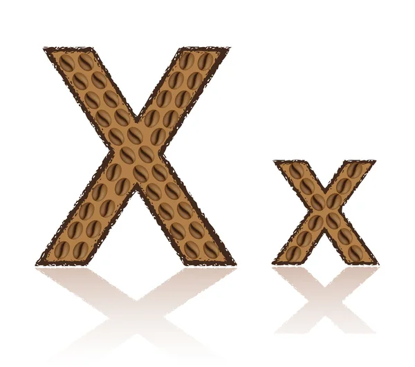 手紙 x はコーヒーのベクトル図の穀物を作られて — ストックベクタ