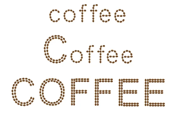 Επιγραφή του καφέ αποτελείται από κόκκους εικονογράφηση φορέας — Διανυσματικό Αρχείο