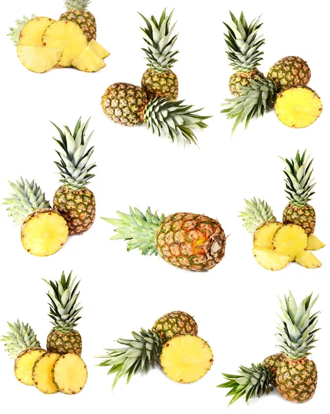 Beyaz arkaplanda izole edilmiş ananas