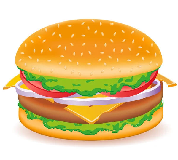 Hamburguesa con queso vector ilustración — Archivo Imágenes Vectoriales