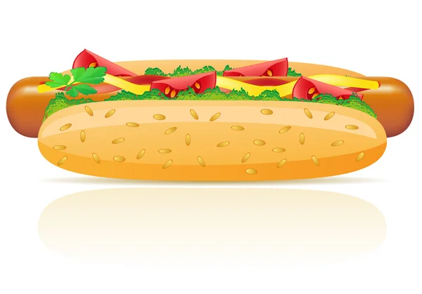 Illustrazione vettoriale Hotdog — Vettoriale Stock