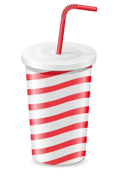 stock vector Paper cup with soda vector illustration