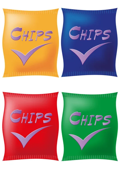 Színes csomagolás burgonya chips — Stock Vector