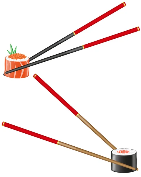 Sushi and chopsticks vector illustration — Stock Vector