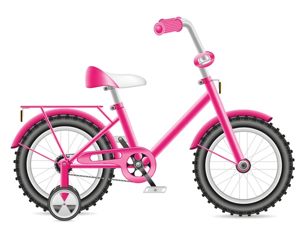 Дитячий велосипед для дівчинки Векторні ілюстрації — стоковий вектор