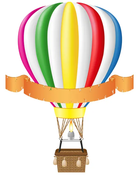 熱気球と空白のバナー ベクトル イラスト — ストックベクタ