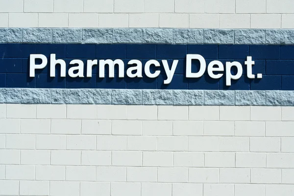 stock image Pharmacy Dept sign