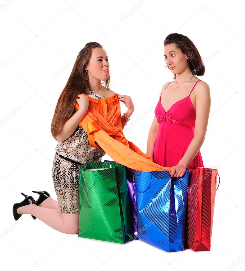 Girls enjoying shopping