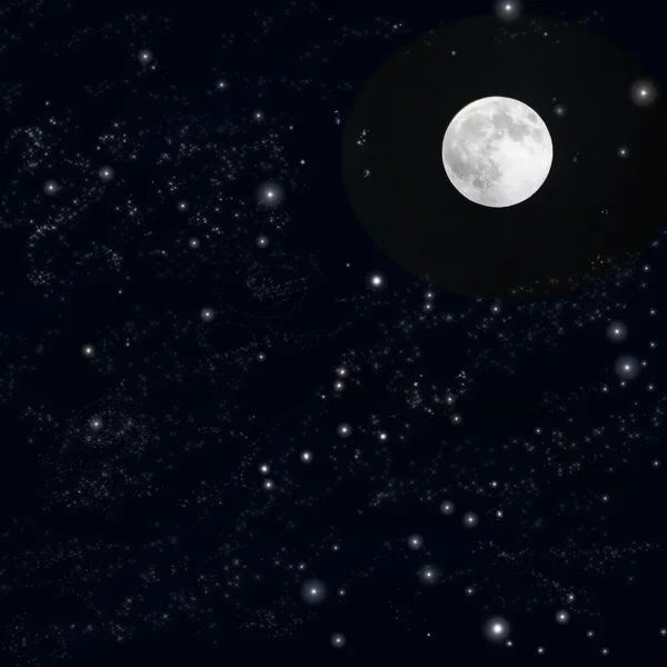 Luna cielo sfondo — Foto Stock
