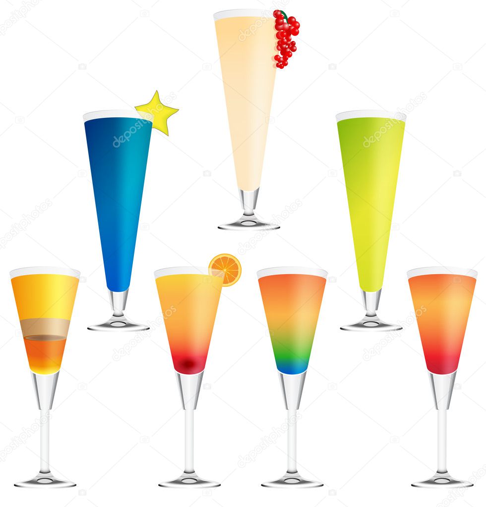 Collection of vector cocktails