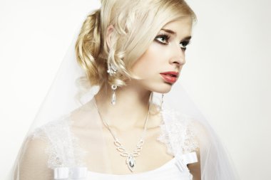 Wedding portrait of beautiful young bride