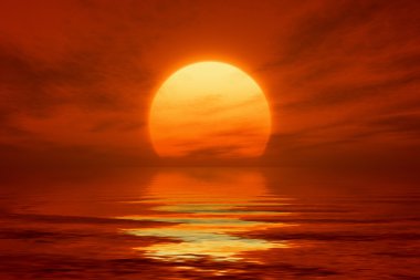 Red sunset clipart