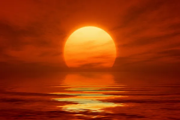 Rudý západ slunce — Stock fotografie